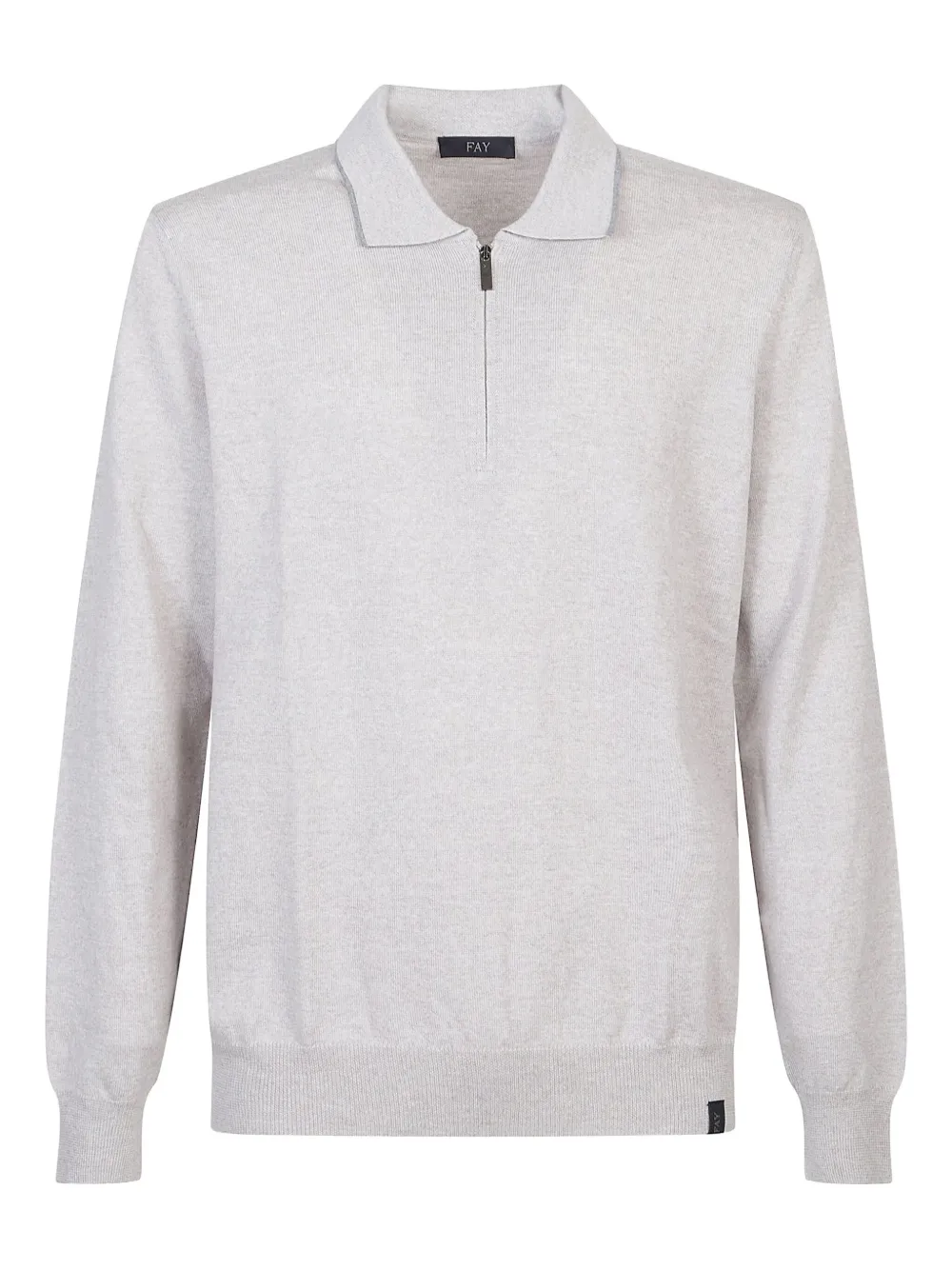 

Поло на молнии спереди Fay, серый