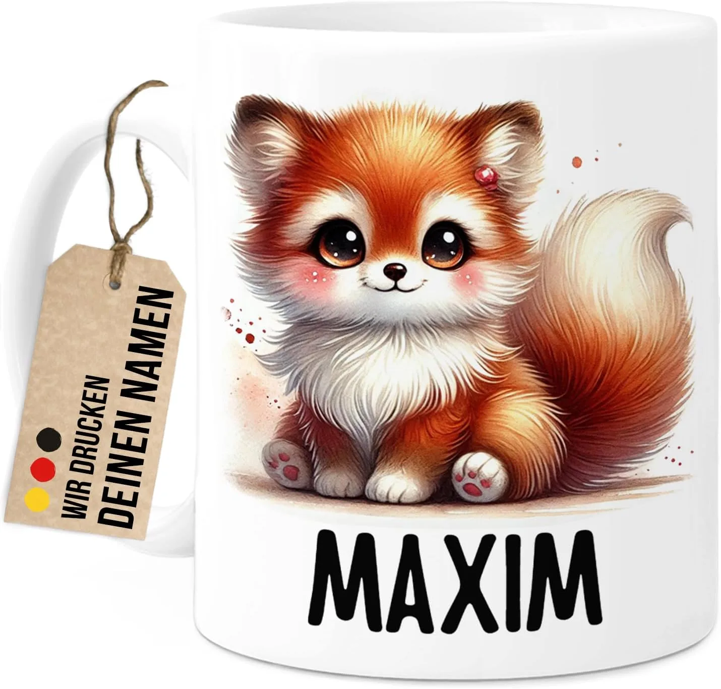 Кружка Fox с именем для детей, керамическая, 330 мл Tassenliebling