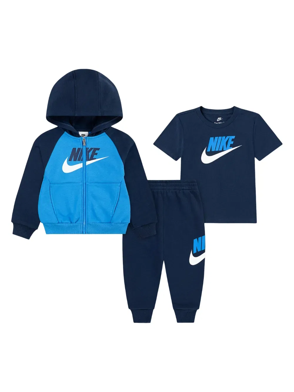 Спортивный костюм с принтом в виде логотипов (комплект из трех штук) Nike Kids, синий