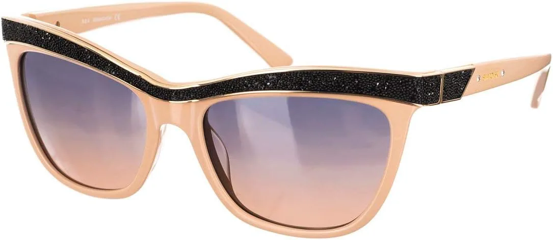 

Солнцезащитные очки Swarovski SK0075/S 72B «Бабочка» в розово-золотистой гамме, блестящий розовый/градиентный дымчатый оттенок, большой размер, Glittered Black Pink