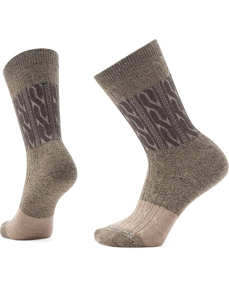 

Носки Unisex Smartwool Everyday Color Block Cable Crew Socks, цвет Military Olive-Fossil