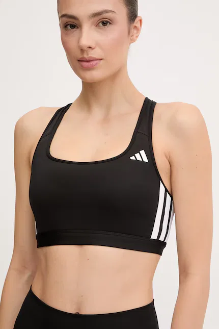 Спортивный бюстгальтер с низкой поддержкой Optime Adidas Performance, черный — фото 4