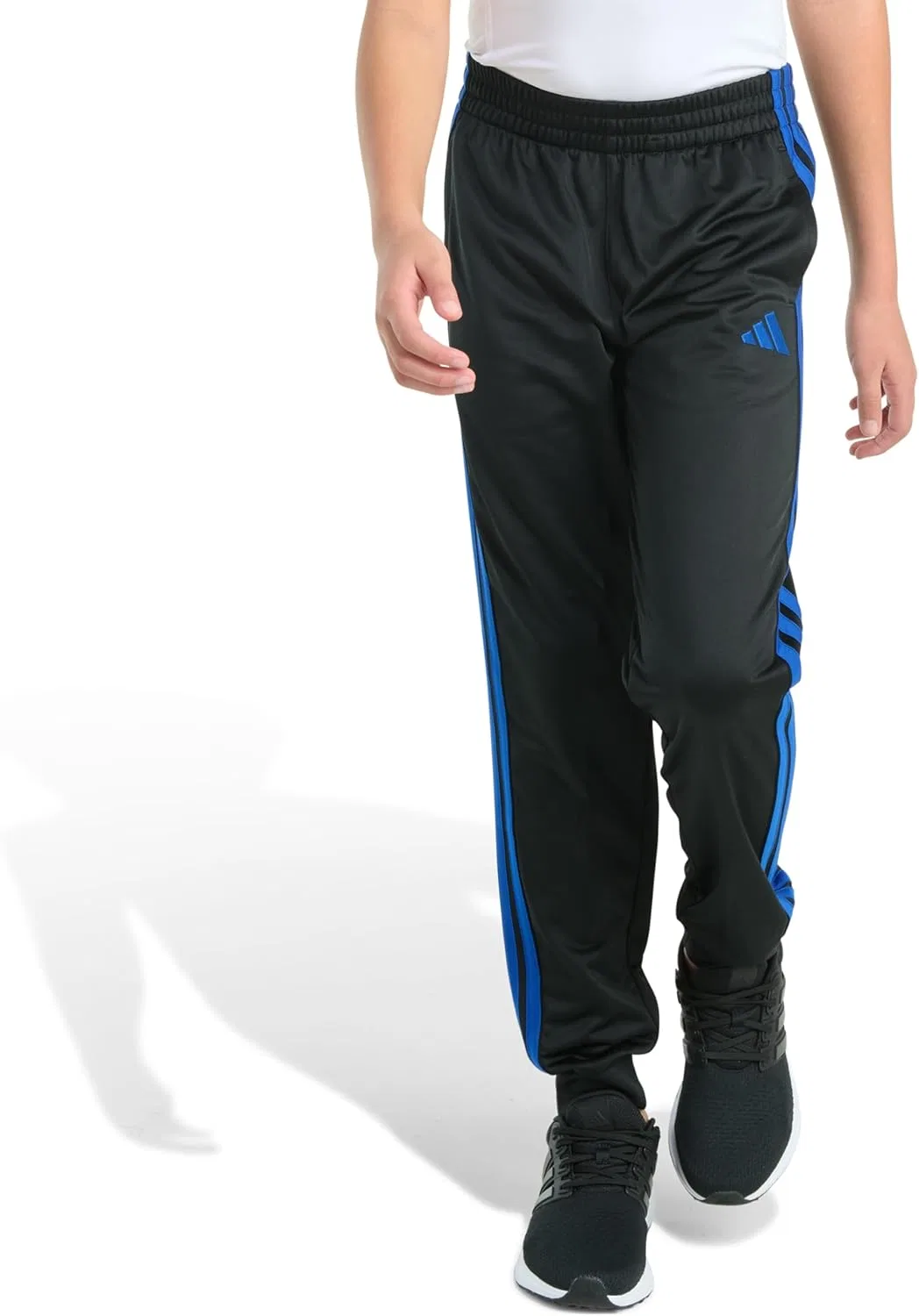 Детские спортивные брюки Adidas Tricot 3-Stripe Jogger, Black With Blue