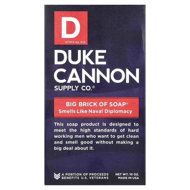 

Duke Cannon Supply Co., Big Brick of Bar Soap, аромат Naval Diplomacy, 283 г (10 унций)
