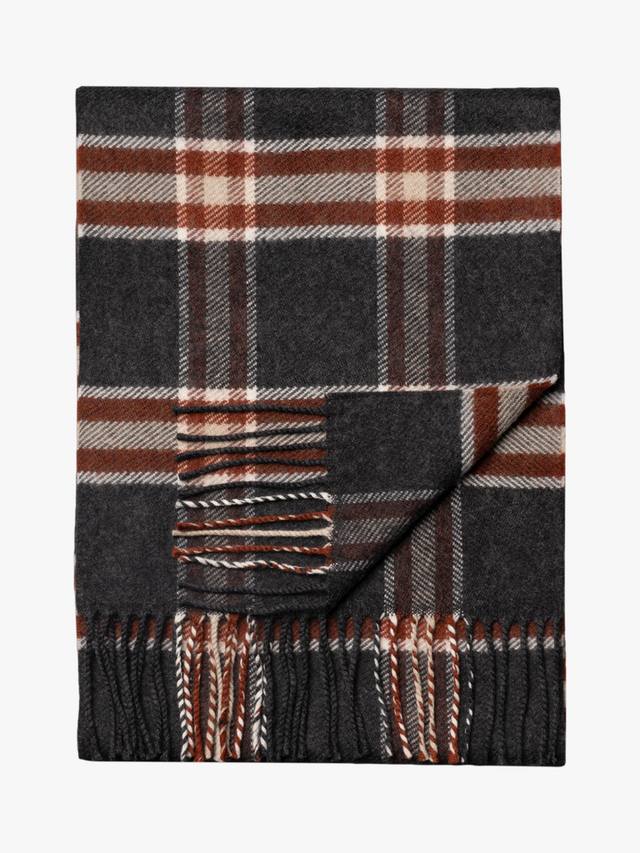 

Шарф из мериносовой шерсти в клетку Eton, Dark Grey