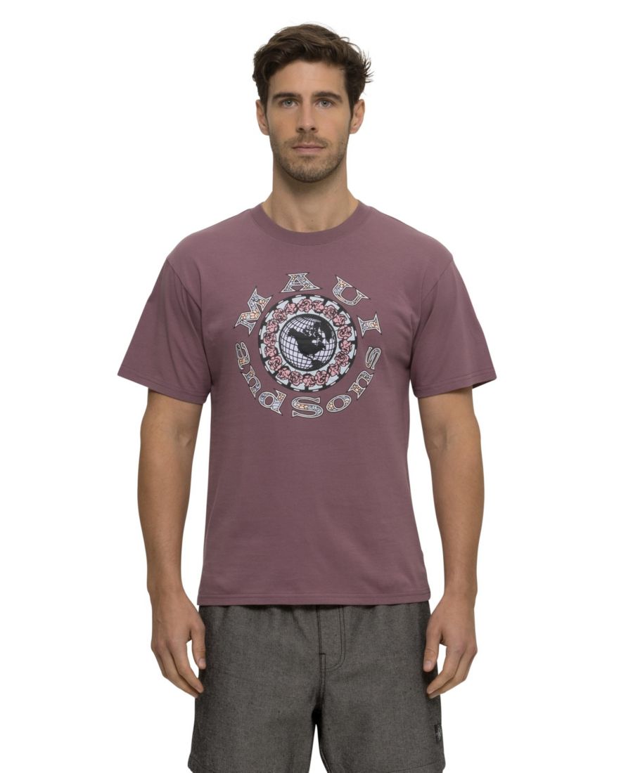 

Мужская футболка с коротким рукавом и изображением глобуса Maui and Sons, Mauve, Розовый, Мужская футболка с коротким рукавом и изображением глобуса Maui and Sons, Mauve