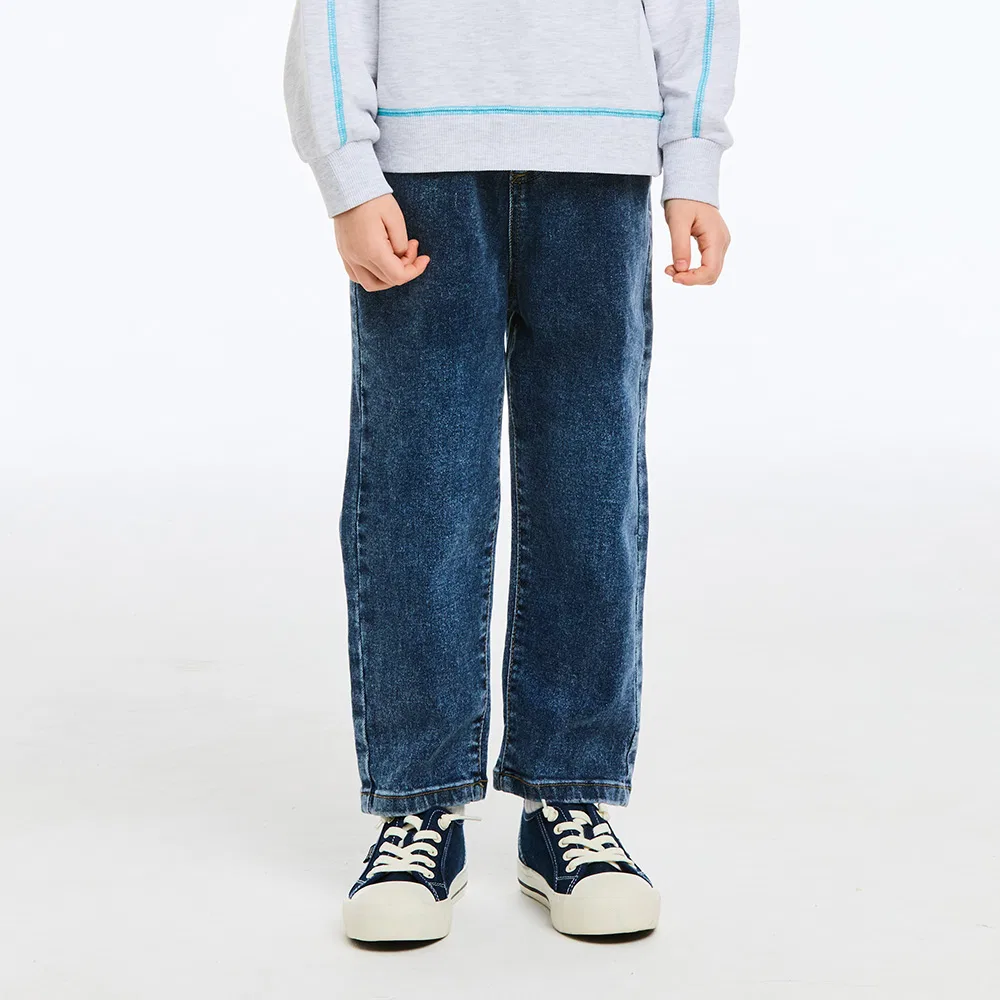 Детские джинсы с эффектом потёртости, тёмно-синие, от Benetton Kids