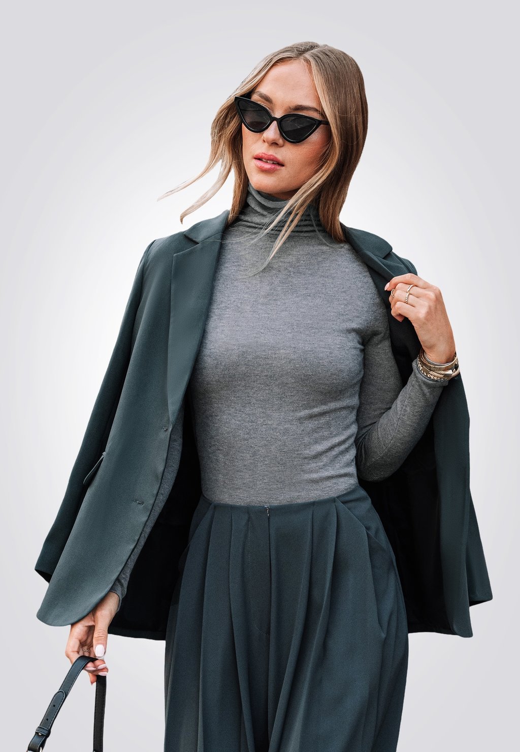 

Блейзер LONG SLEEVE SINGLE BUTTON Cupshe, темно-серый