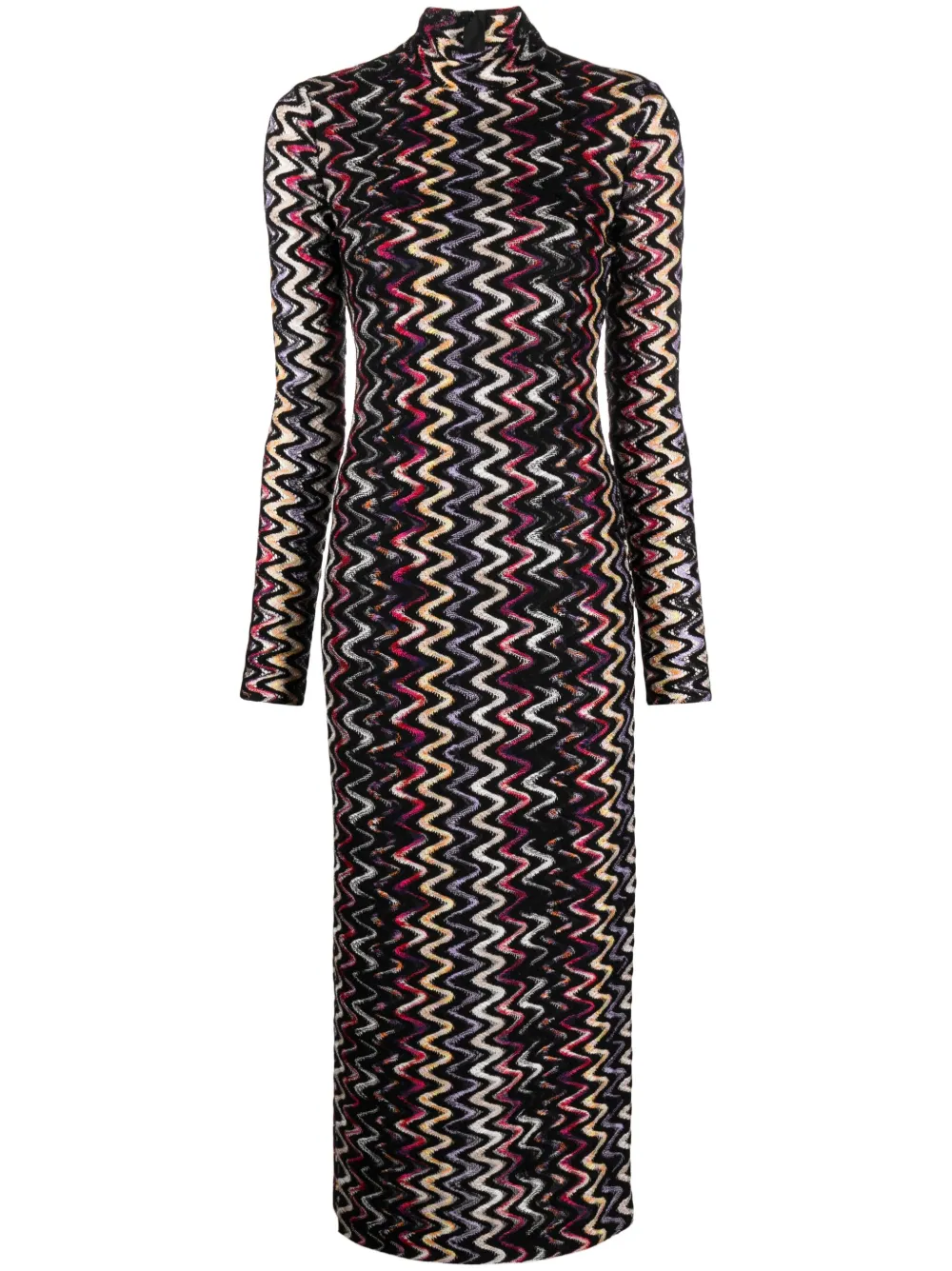 

Жаккардовое платье миди с узором зигзаг Missoni, черный