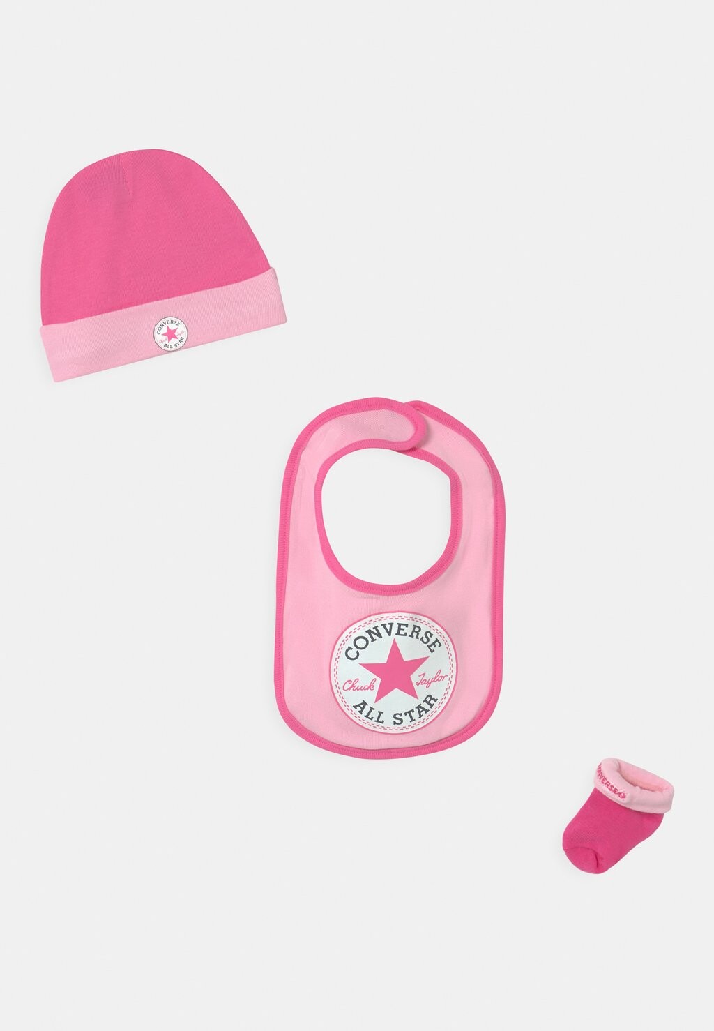 

Комплект CHUCK INFANT HAT BIB BOOTIE SET Converse, цвет cherry blossom