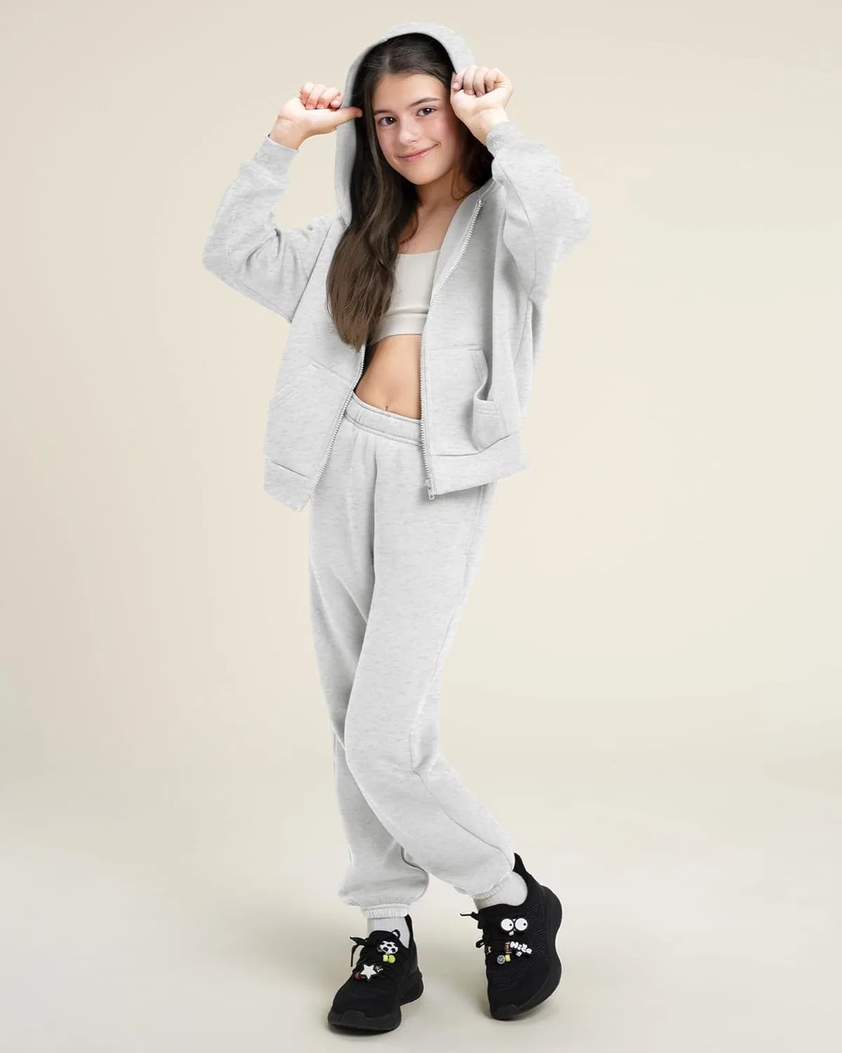 Детский спортивный костюм Stelle, толстовка и брюки, Light Heather Grey — фото 3