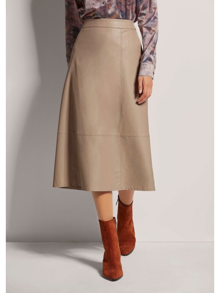 

MADELEINE Струящаяся юбка из искусственной кожи бежевого цвета