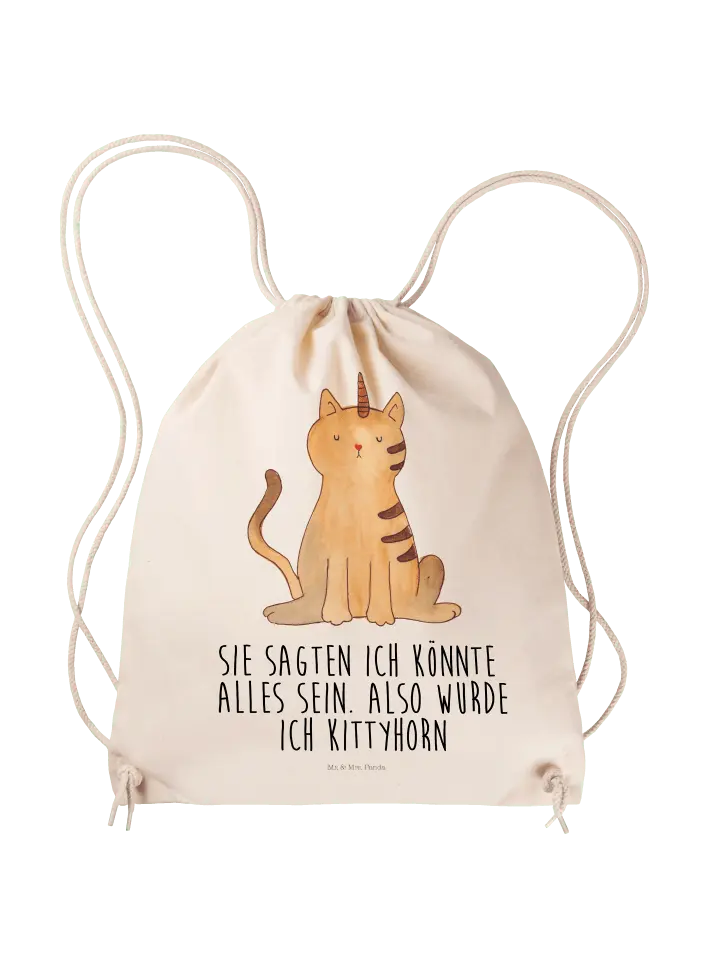 

Спортивная сумка Mr & Mrs Panda Sportbeutel Einhorn Katze, кремовый