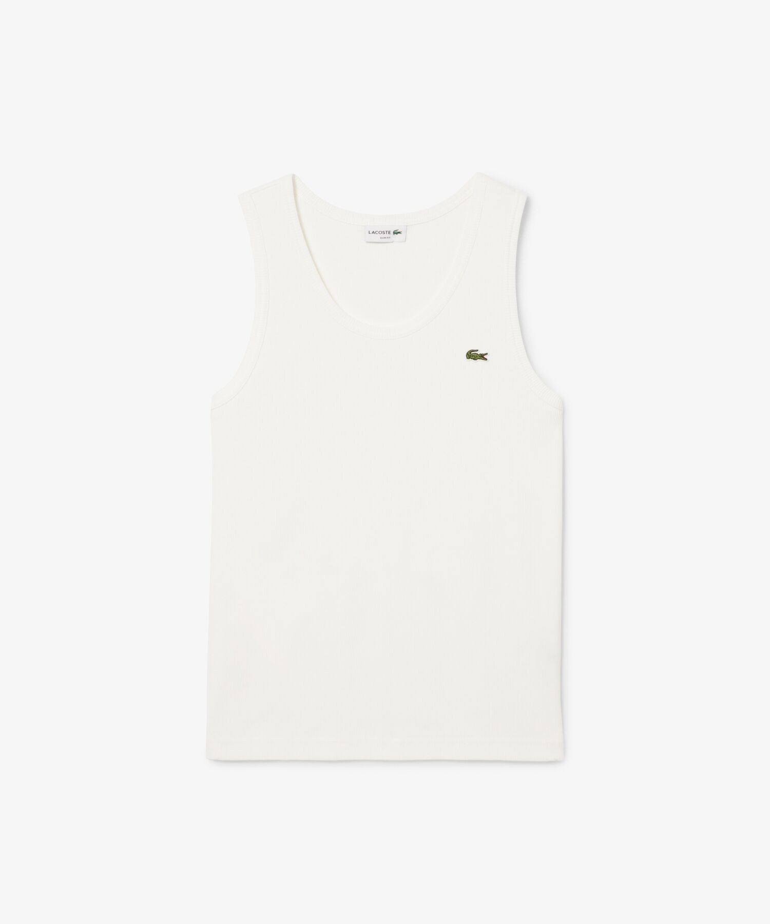 Топ из хлопковой трикотажной резинки LACOSTE, White — фото 4