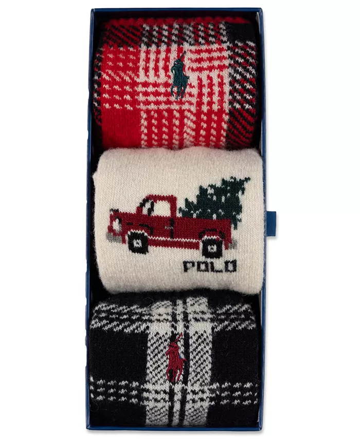 Мужской подарочный набор из 3 пар носков Truck Shirting Plaids Polo Ralph Lauren, красный — фото 4