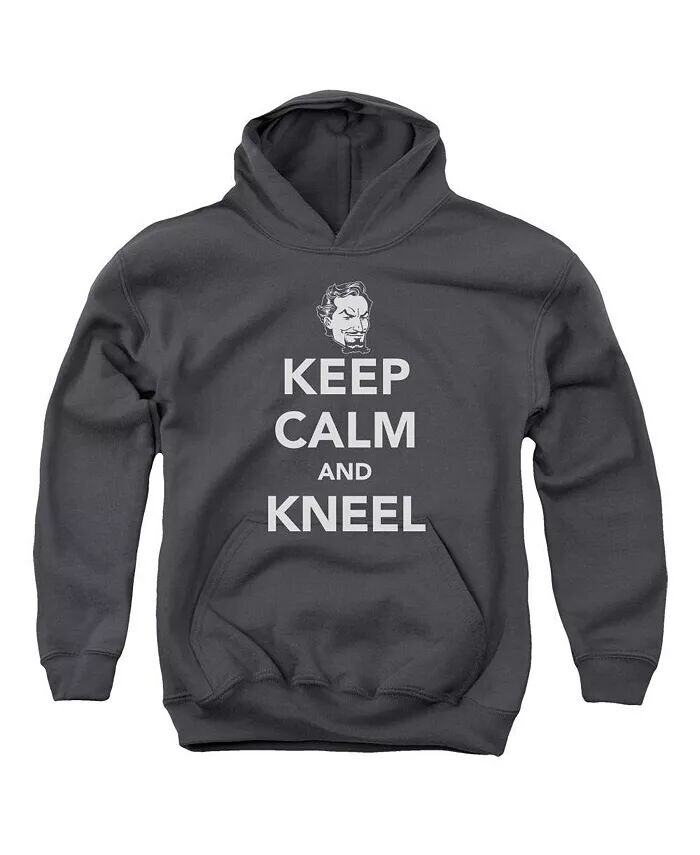 

Мальчики Молодежь Keep Calm And Kneel Pull Over Hoodie / Толстовка с капюшоном DC Comics, серый