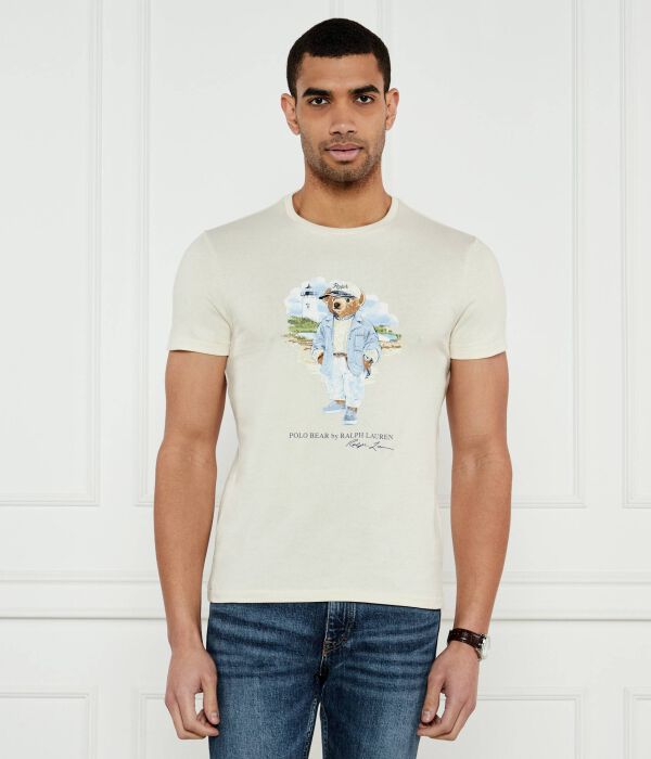 

Футболки Custom slim fit Polo Ralph Lauren, экрю