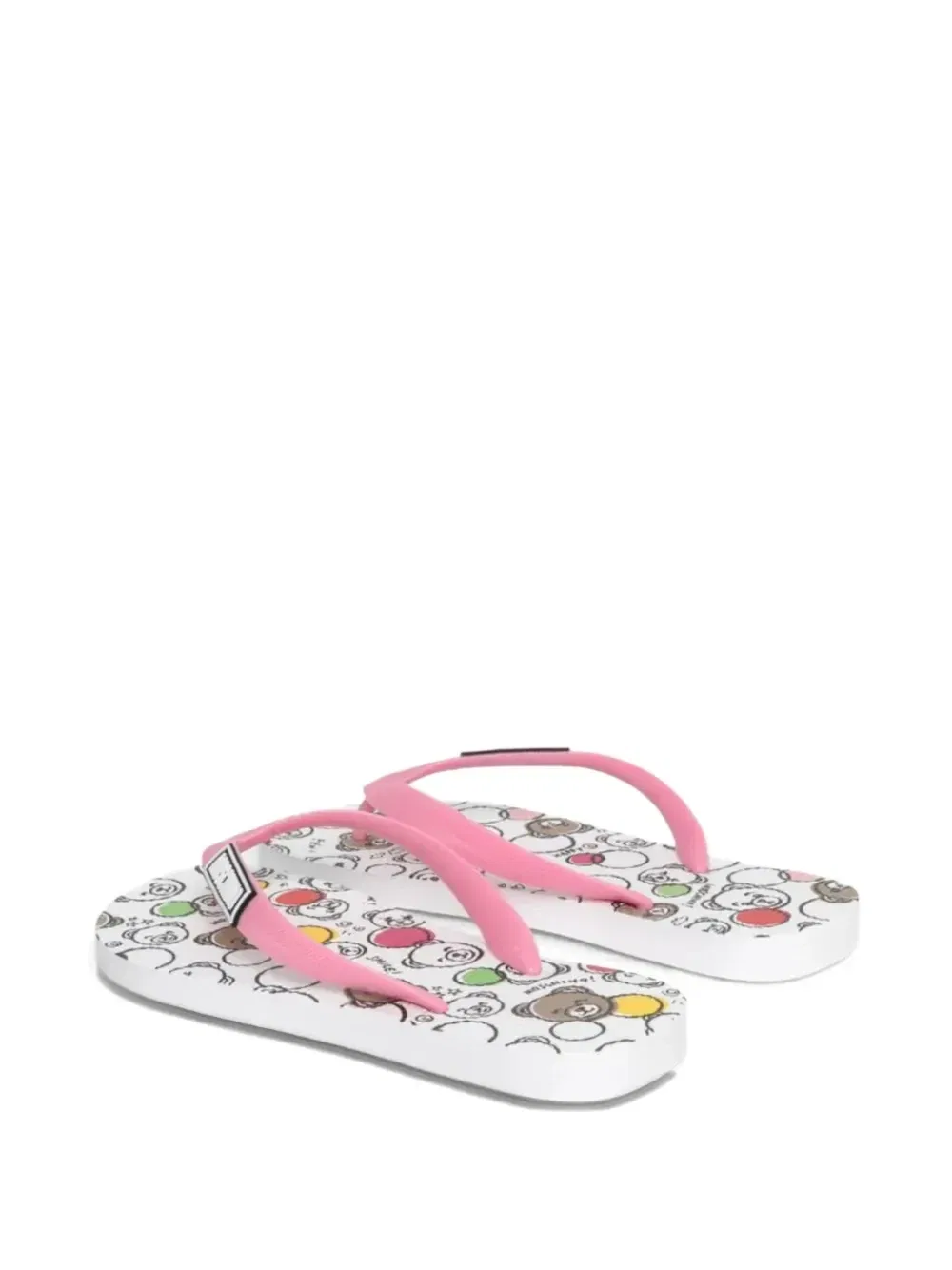 Вьетнамки с мультяшным принтом Moschino Kids, розовый — фото 3