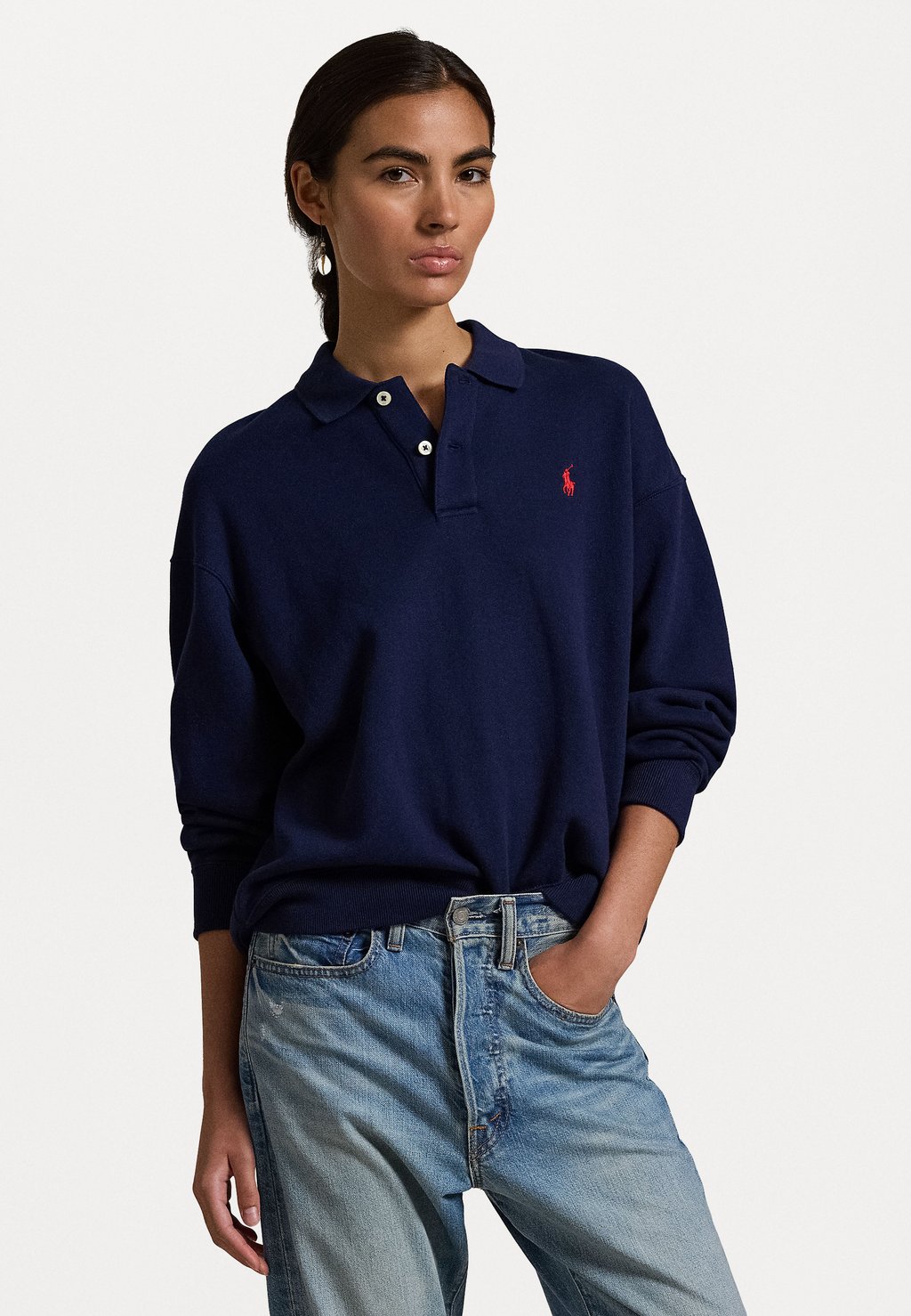 

Толстовка POLO COLLAR FLEECE PULLOVER Polo Ralph Lauren, темно-синий