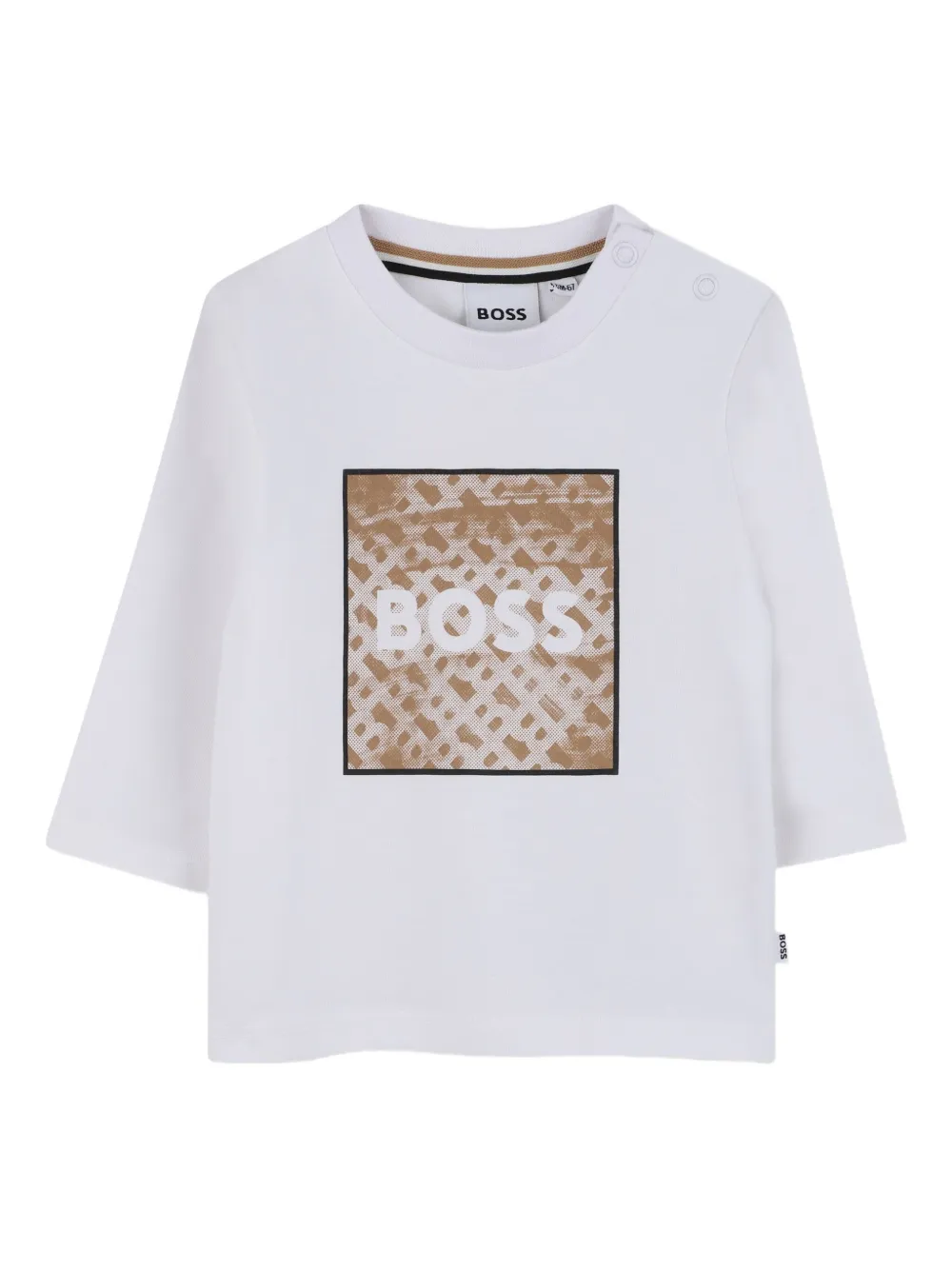 

Футболка с длинными рукавами и логотипом BOSS Kidswear, белый