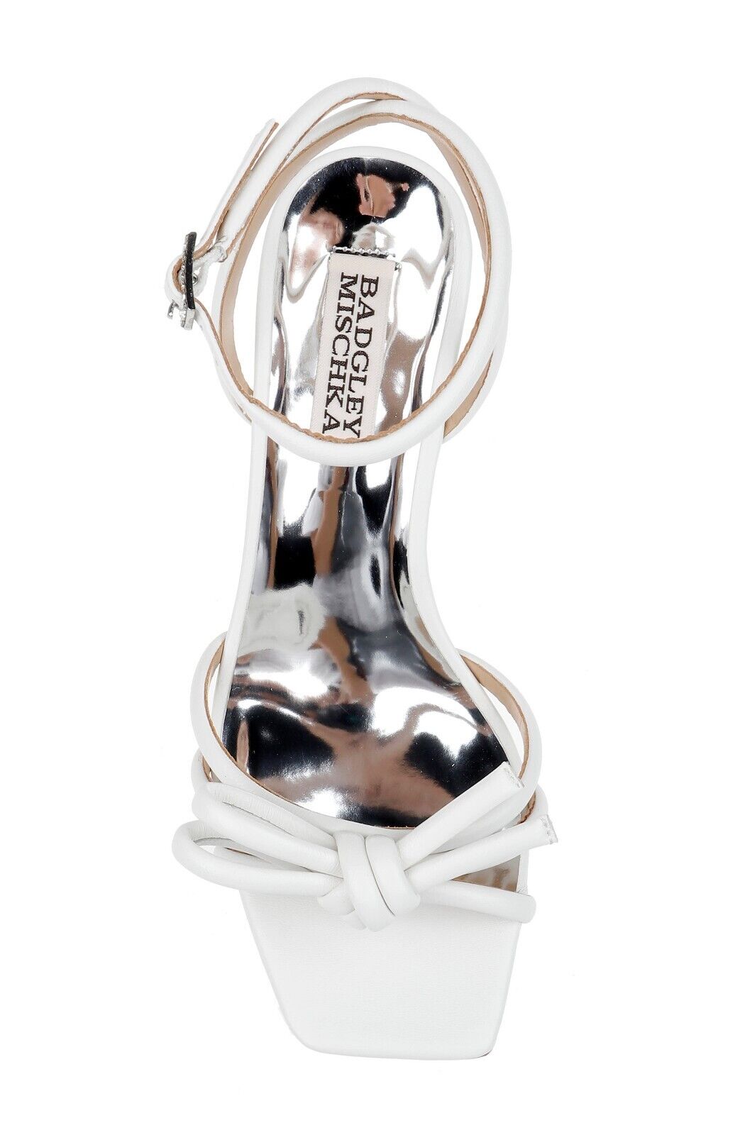 Badgley Mischka Loyalty MP7223 Женские туфли 5.5 Каблук-рюмочка с узлом-деталью, белый — фото 4