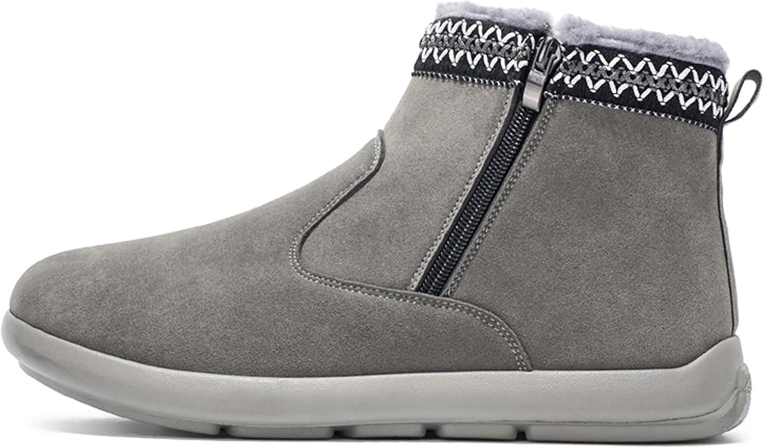 

Зимние высокие бархатные теплые ретро повседневные хлопковые ботинки, легкие для походов на улице Generic, серый