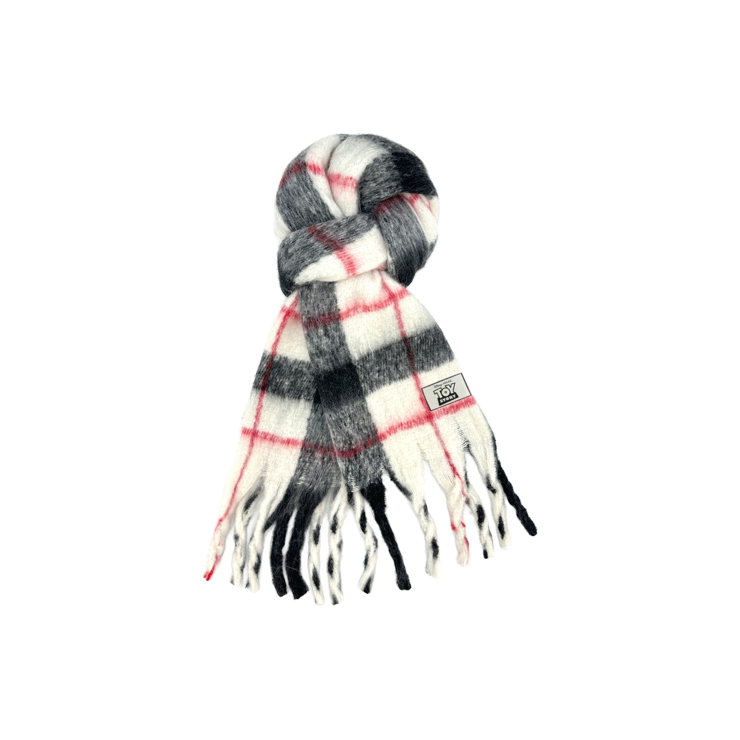 

Disney Полиэстеровый вязаный шарф унисекс, Black White Plaid