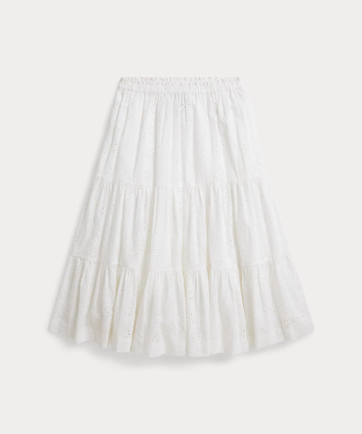 Детская юбка POLO RALPH LAUREN CHILDRENSWEAR хлопковая маски с вышивкой белая