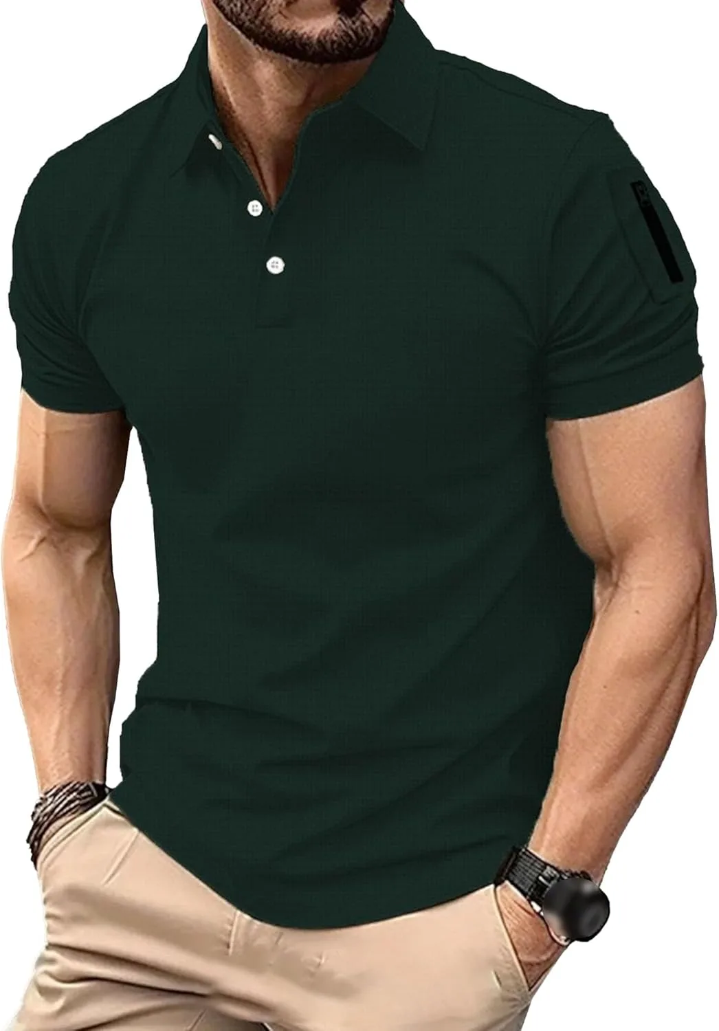 

Мужская спортивная поло с карманом на молнии, дышащая и быстросохнущая Maiyifu-GJ