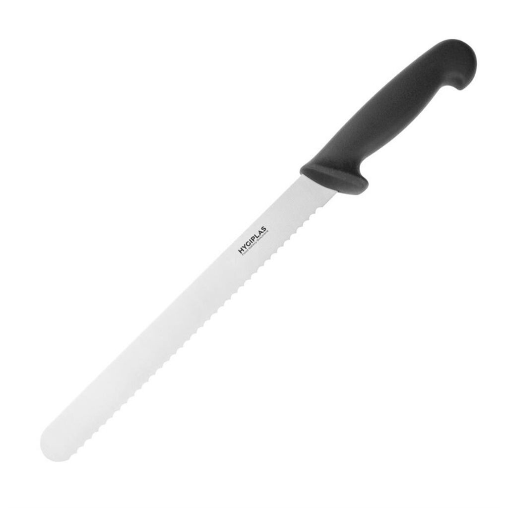 

Нож для мяса Hygiplas с зубцами 25см, черный