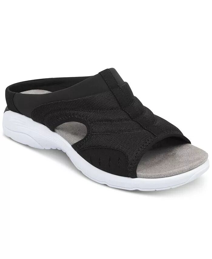 Женские повседневные сандалии Traciee Square Toe Flat Easy Spirit, черный
