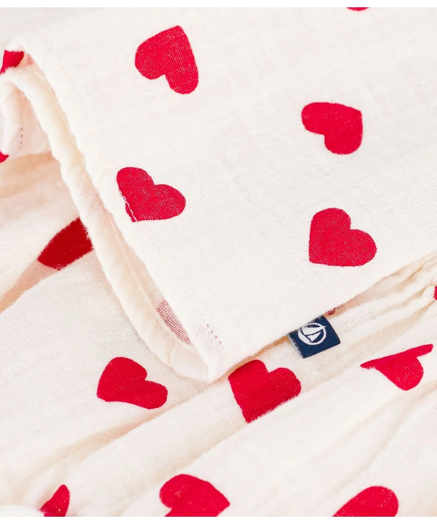 Детское платье-сарафан с шортами из двойной марли Petit Bateau бело-красное — фото 4