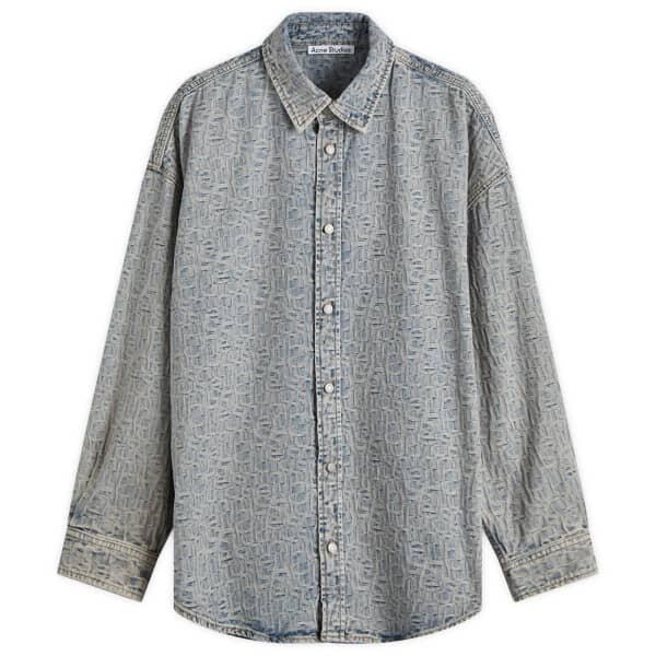 

Джинсовая рубашка с монограммой Setar Acne Studios, синий