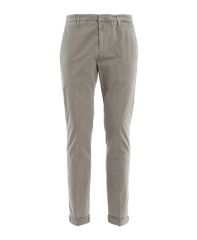 

Серые брюки из эластичного хлопка с металлическими деталями Dondup, серый