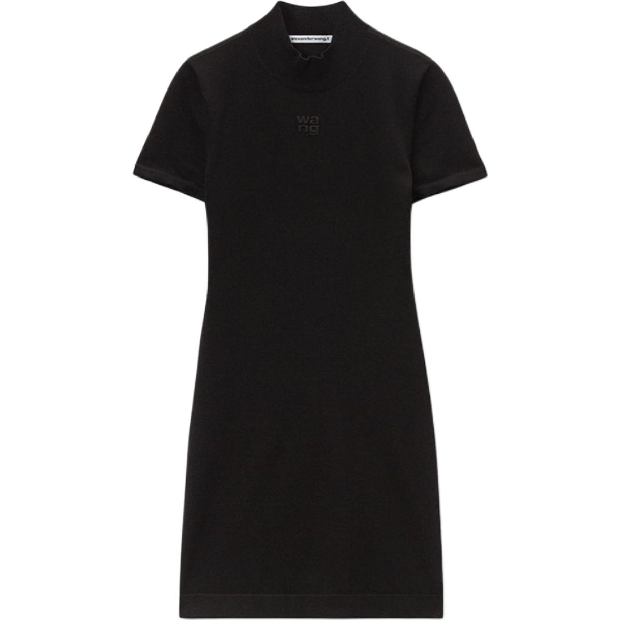 

Мини-платье с коротким рукавом и тиснением логотипа T By Alexander Wang, черный