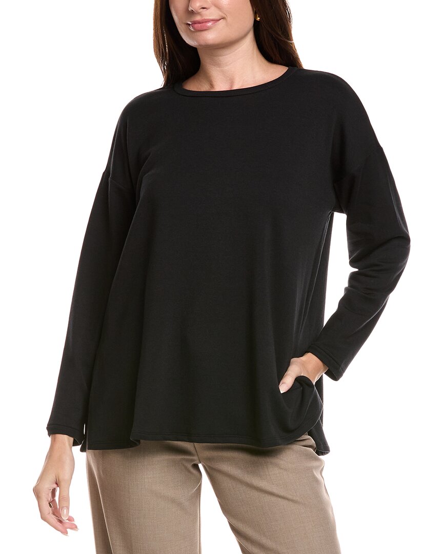 

EILEEN FISHER Petite Уютная махровая длинная блуза, черный