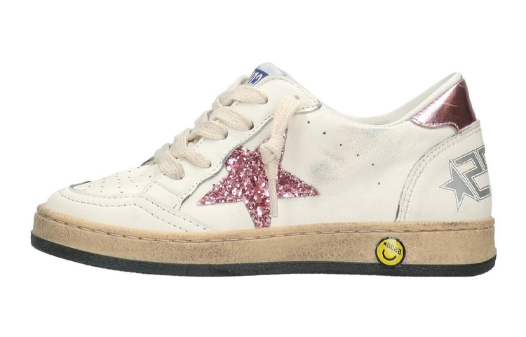 

Кроссовки детские Golden Goose Superstar с эффектом потертости, белый / красный