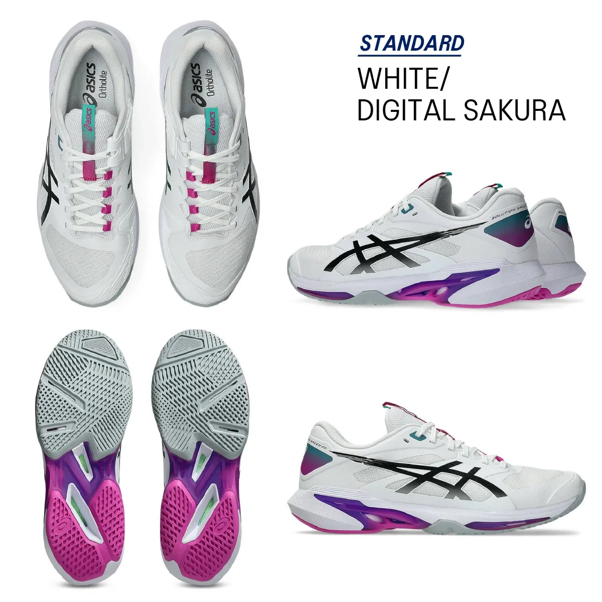 Мужские теннисные кроссовки для всех типов покрытий «Solution Speed FF 4» от ASICS, White/Black — фото 3