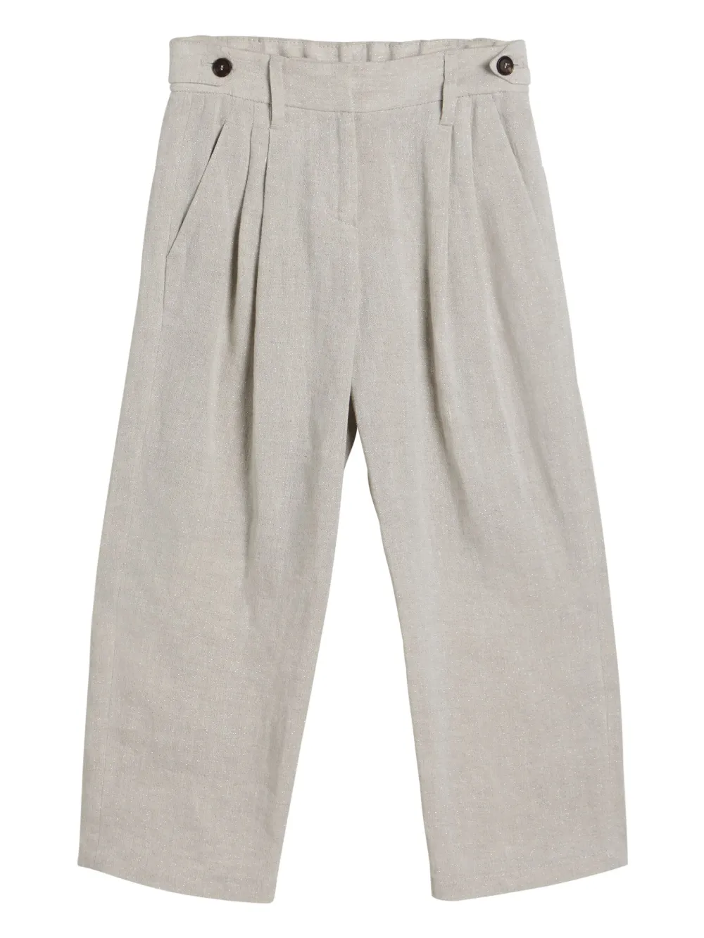 

Брюки со складками Brunello Cucinelli Kids, нейтральный