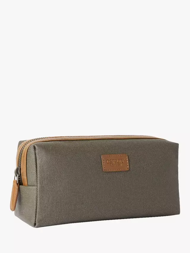 Небольшая косметичка Grantham из вощеного холста и кожи OSPREY LONDON, Khaki — фото 2