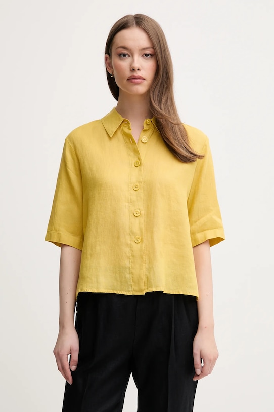 

Льняная рубашка United Colors Of Benetton, желтый