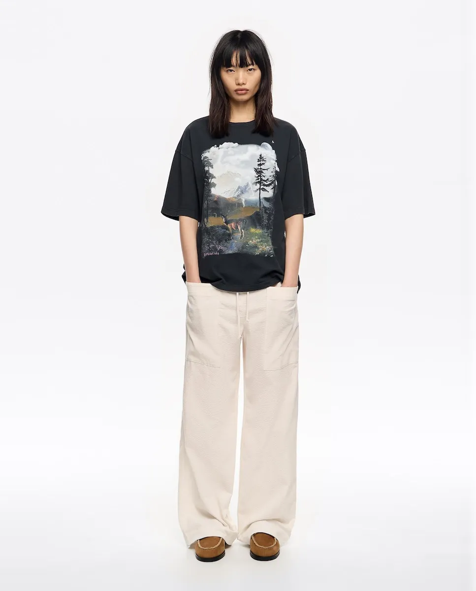 

Женские широкие брюки мини вельвет с большими карманами Bimba y Lola, белый