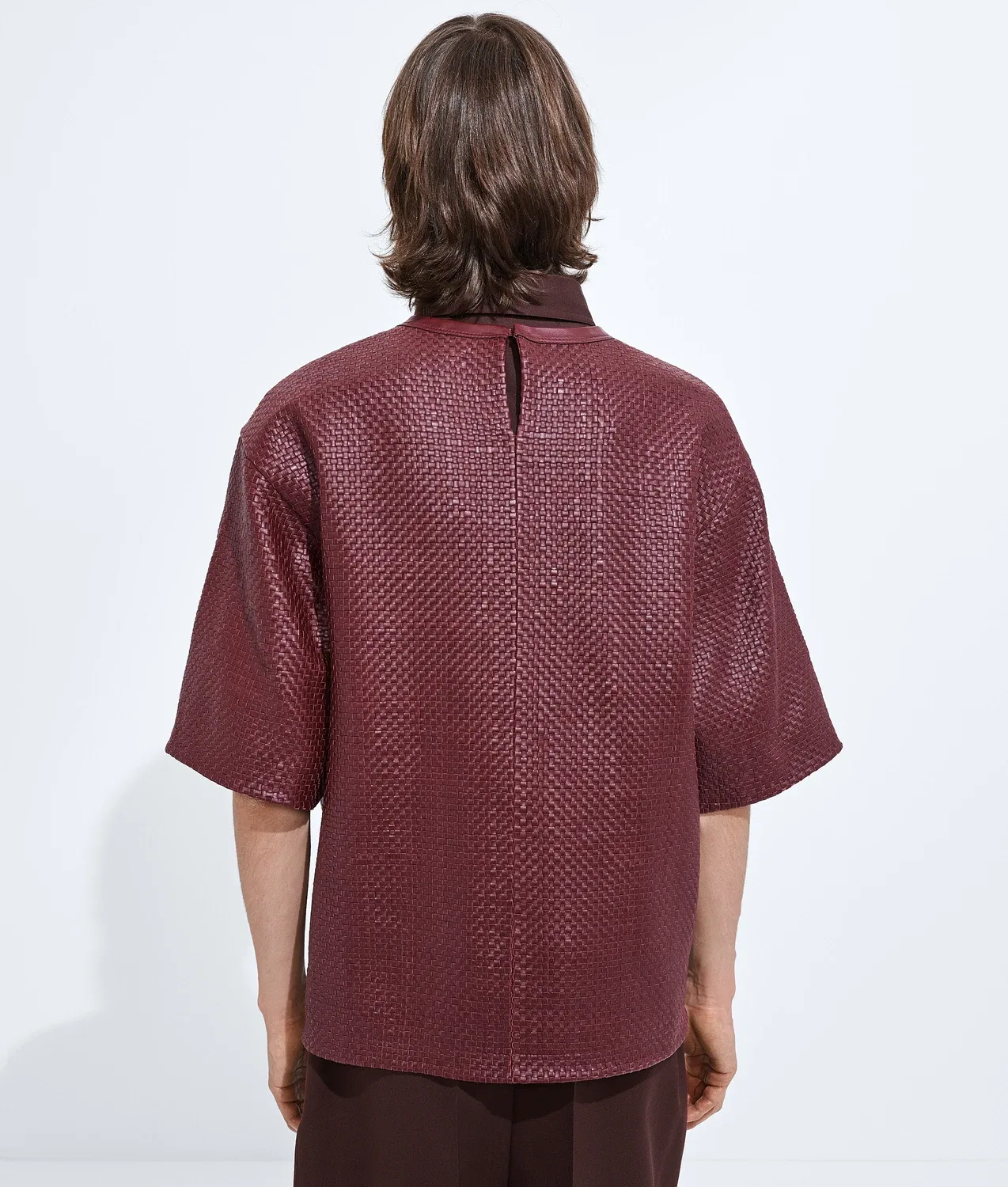 Мини-футболка Intrecciato BOTTEGA VENETA, бордовый — фото 3
