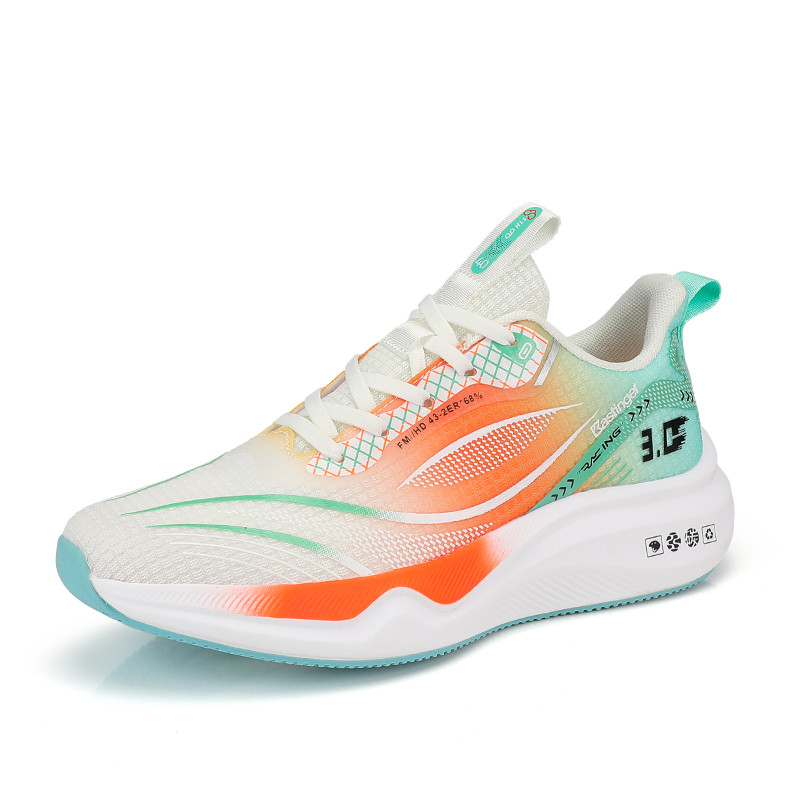 

Kastinger Амортизирующие устойчивые к истиранию дышащие низкие беговые кроссовки мужские бело-оранжевые, цвет White Orange