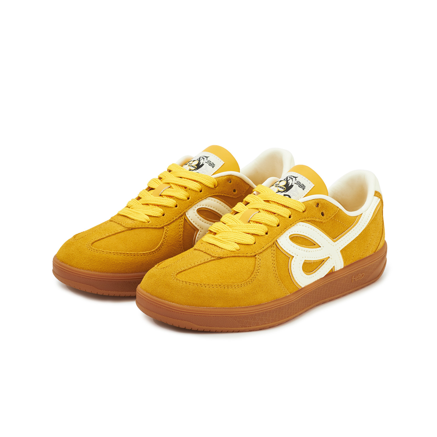 HAPPY BIRDS DAY S45 X German Army Trainers Унисекс низкие белые с желтыми акцентами (с подарками), цвет Speed Yellow (with Giveaways) — фото 3