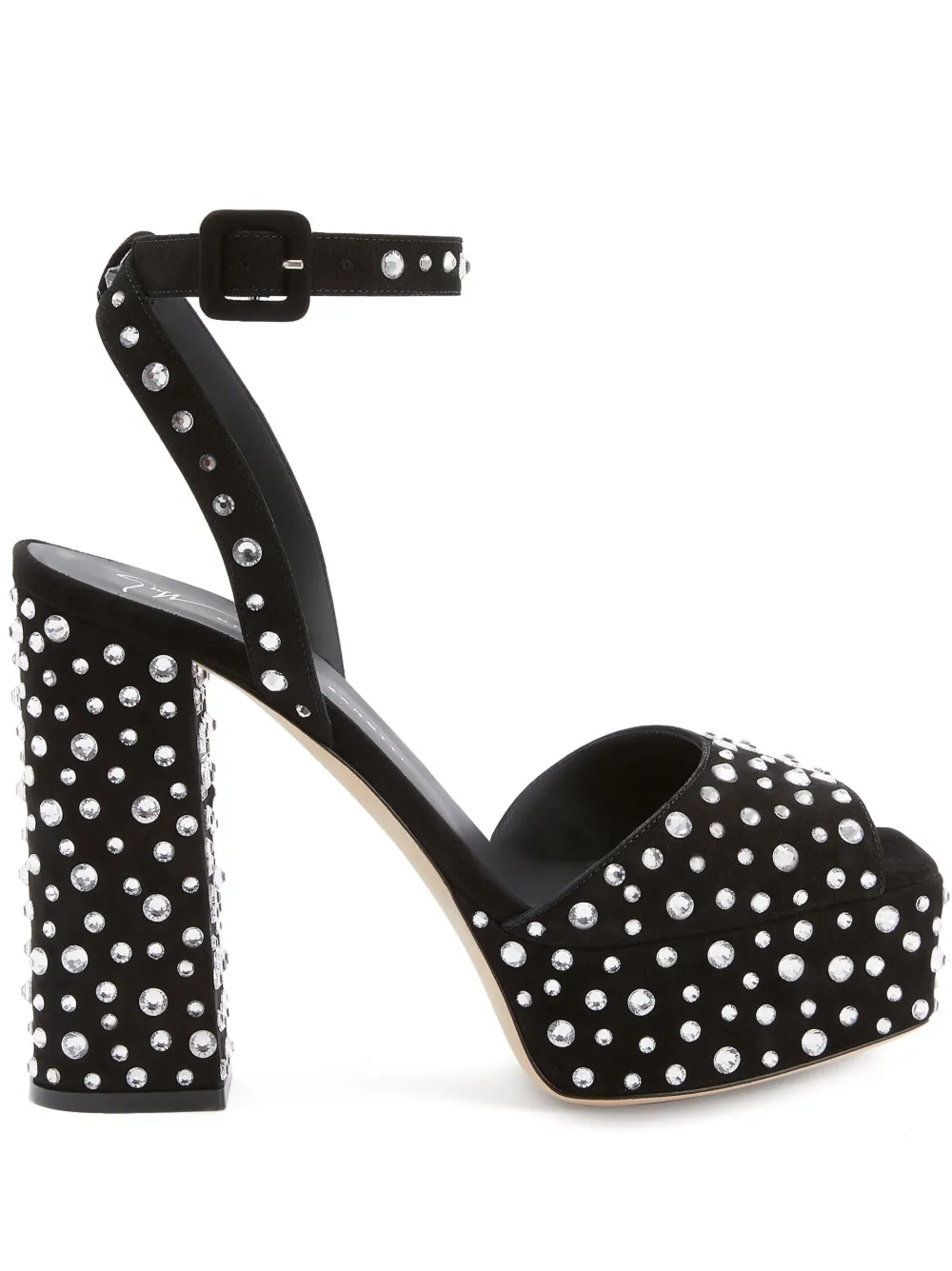 Босоножки New Betty Sparkle 120 на платформе Giuseppe Zanotti, черный