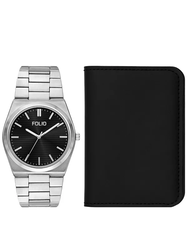 

Мужские кварцевые часы с тремя стрелками из серебряного сплава, 42 мм Folio, sliver