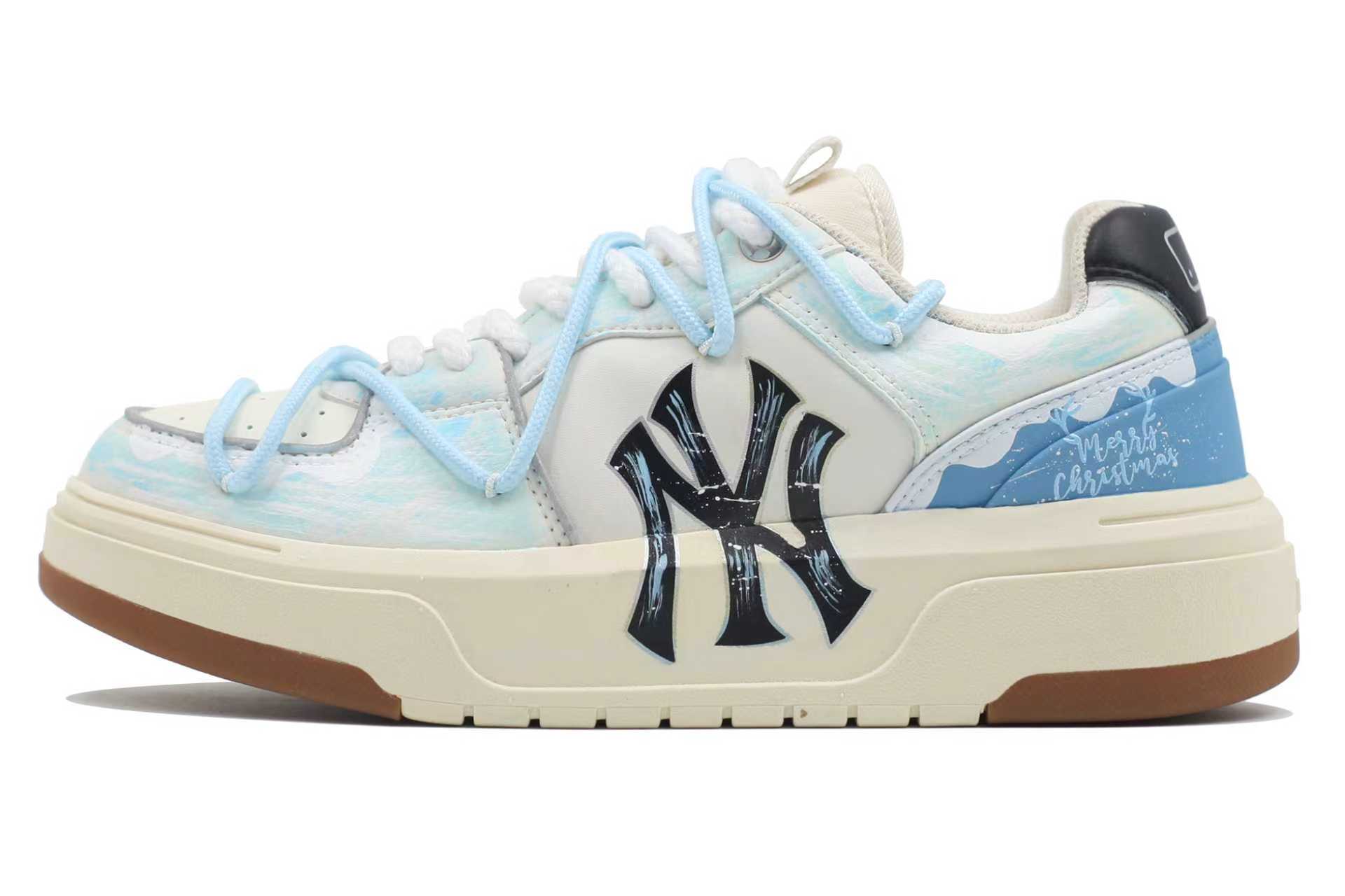 

MLB Chunky Liner Abrasion Resistant Low top Skateboard Shoes Unisex Blue White