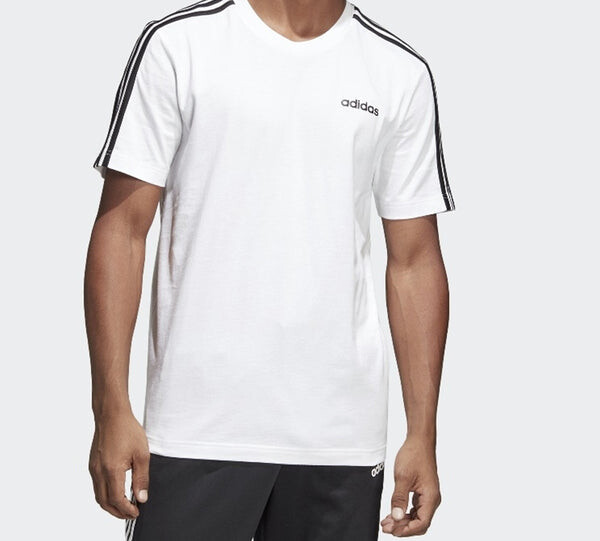 Футболка adidas E 3S Tee Classic Stripe Training Sports Round Neck Short Sleeve White, белый — фото 3