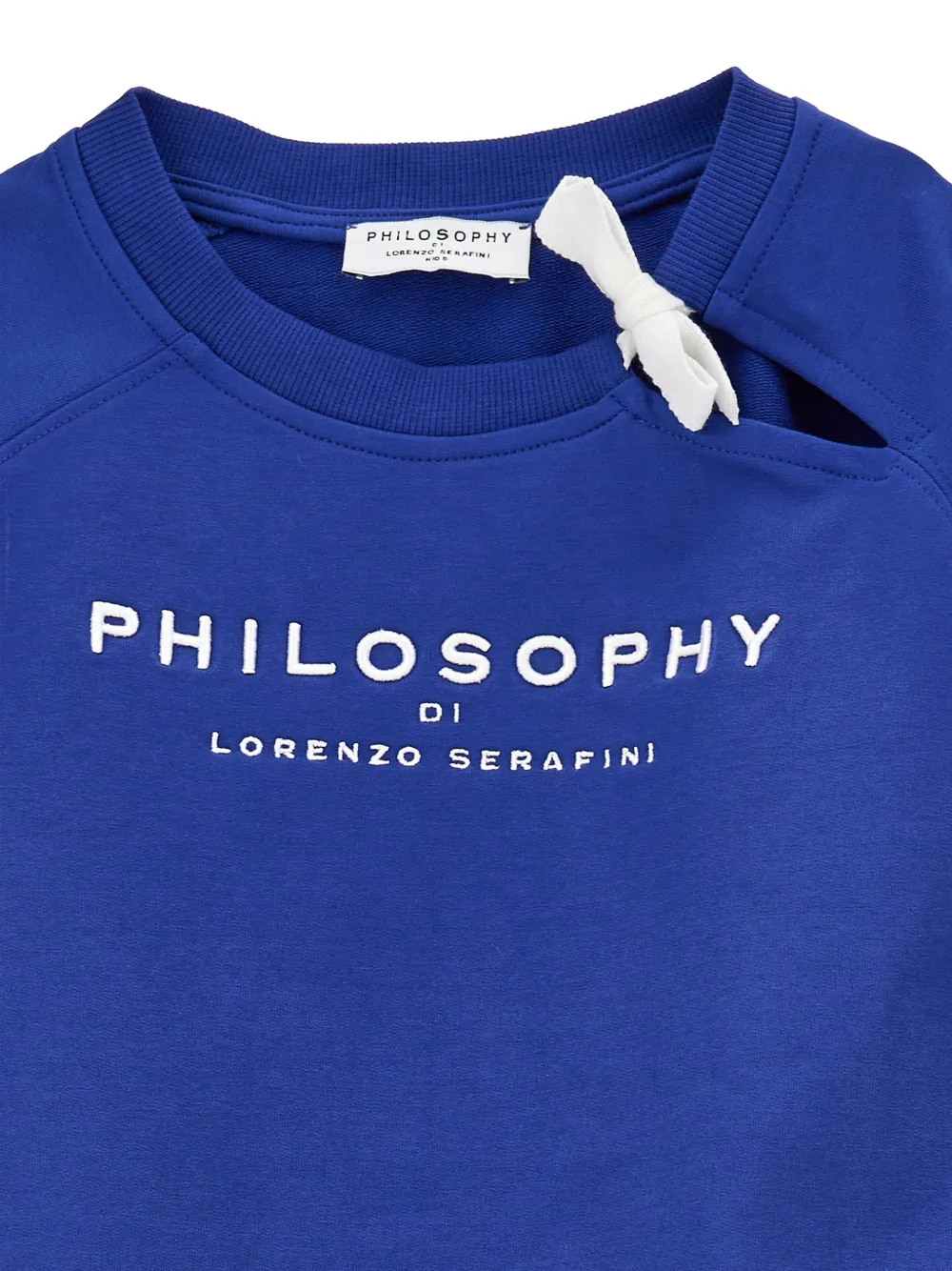 Толстовка с кружевной отделкой Philosophy Di Lorenzo Serafini Kids, синий — фото 3